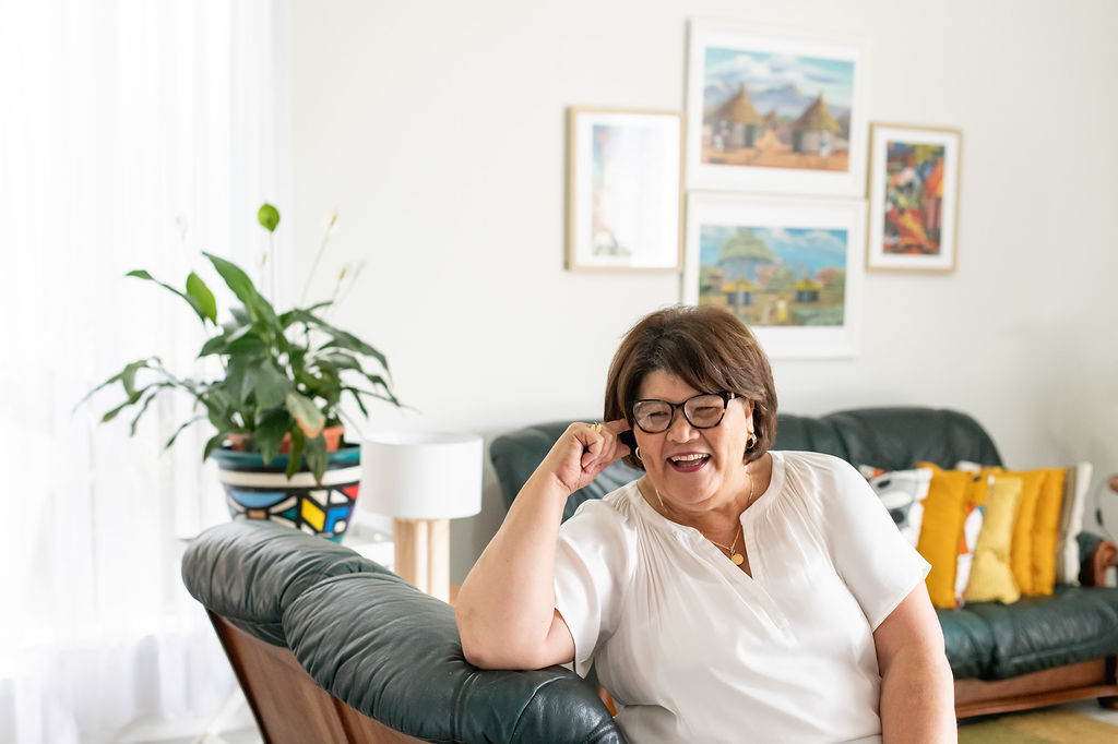 Kathleen Browne relaxing at home